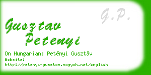 gusztav petenyi business card